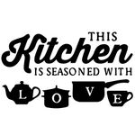 Kitchen Art Font Decorative Wall Stickers PVC Material Decals for Kitchen Wall Glass Appliances Furniture Decorations Black