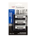 Tombow Mono Black 3-Pack, Medium Eraser (57330)