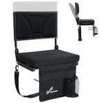 Stadium Seats with Backs, Sportneer Adjustable Height & Backrest Stadium Seat with Reclining Positions & Padded Cushion, Portable Folding Bleacher Seats with Backs for Sports Events Outdoor Camping
