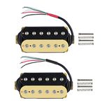 FLEOR Electric Guitar Humbucker Pickups Double Coil Guitar Bridge Pickup & Neck Pickups Set - (Black + Cream)