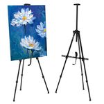 Amazon Basics Lightweight Tripod Easel with Adjustable Height | Extendable Height (45.5-143 cm) | for Professional Artists | for Metal Display, Painting, Display and Advertisement Purposes