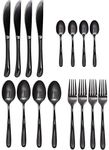 ANH MART Restaurant Home Hotel Matte Set, Satin Finish Stainless Steel Flatware Set, Tableware Cutlery Set Utensils for Kitchens [Dinner Fork-Tea Spoon-Salad Spoon-Knife] (Set of 16)