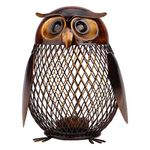 Tooarts Owl Piggy Bank,Piggy Bank for Adults,Owl Money Box Metal Coin Box, Hollow Mesh Design,Cute Tabletop Decoration Children's Gift