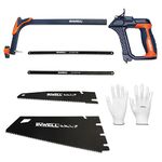 Inwell 4-in-1 Hand Saw System with Quick Release and Set of Blades (12” Hacksaw, 13” Hand Saw, 10” Japanese Pull Saw)