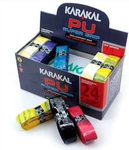 Karakal - PU Super Grip - self-Adhesive Grip Tape for Badminton Squash Tennis Hockey Sticks or Curling - 24 pcs - Multi Colors, GRKSM