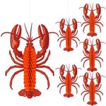 Jetec 6 Pcs Tissue Crab Lobster Honeycomb Centerpiece Crab Lobster Party Decorations Hanging Crab Lobster Table Decor for Summer Sea Animal Beach Birthday Party Supplies(Lobster)