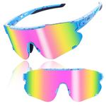 Semjar Polarized Youth Baseball Sunglasses,TR90 Baseball Glasses for Kids Teens,Boys Girls Softball Sun Glasses, Pink, 145mm