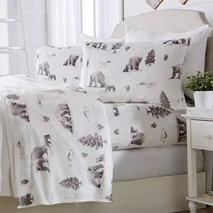 great bay HOME Micro Fleece Extra Soft Cozy Velvet Plush Printed Sheet Set. Deluxe Bed Sheets with Deep Pockets. Velvet Luxe Collection (Queen, Polar Bears)