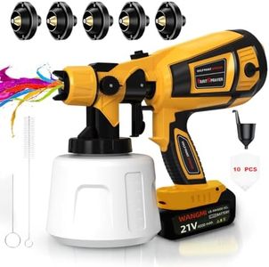 TOPALL Pistolet a Peinture sans Fil,Electrique Pulvérisateurs de Peinture,HVLP 200W 32000PRM 1000ML Pistolet Peindre pour makita Batterie avec 5 Buses et 3 Motifs pour Meubles, Clôtures, Murs