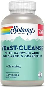 SOLARAY Yeast Cleanse, Detox Cleanse for Healthy Yeast Balance Support, with Caprylic Acid, PAU d'Arco, Licorice Root Extract and Grapefruit Seed Extract, 60-Day Guarantee, 60 Servings, 360 VegCaps