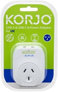 Balanzza Korjo USB A+C - UK Converts One Socket Into AUS/NZ Plus USB-C, White, 55 cm