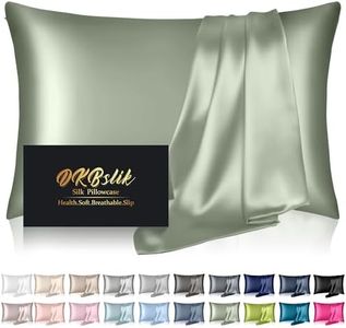 DKBslik Silk Pillowcase for Hair & Skin,Mulberry Pillow Case,Health,Soft Smooth,Anti Acne,Beauty Sleep,Both Sides Natural Covers with Hidden Zipper Gift (Standard Size,Sage Green)