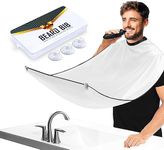 Beard Bib Beard Apron, Beard Hair Catcher for Men Shaving & Trimming Non-Stick Waterproof Beard Cape Grooming Cloth with 3 Suction Cups Birthday Gifts for Men Him Boyfriend, Christmas Gifts