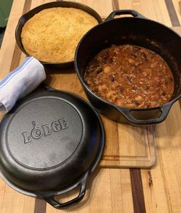 Lodge Double Dutch Oven 5-Quart – Cast Iron Multi-Use Pot