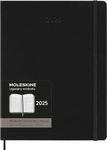 Moleskine Weekly Planner, Vertical Pro 12-Month Agenda 2025, HardCover and Elastic Closure, Black Color, ExtraLarge Format 19x25 cm