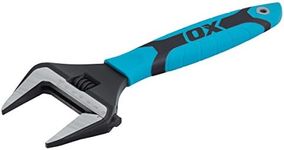 OX OX-P324612 PRO Series Adjustable Wrench, Extra Wide Jaw - Adjustable Plumbing Spanner with Dura Grip Soft Grip Handle - Multifunctional tool, 60mm