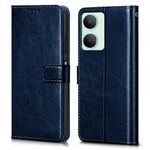 WOW IMAGINE Shock Proof Flip Cover Back Case Cover for iQOO Z9 Lite 5G | Vivo T3 Lite 5G | Vivo Y18 | Y18e | Y03 (Flexible | Leather Finish | Card Pockets Wallet & Stand | Blue)