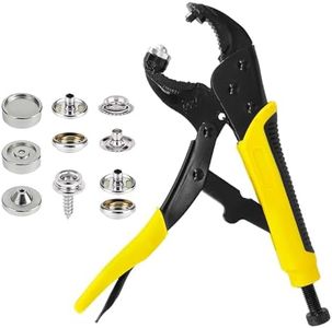 Flonsa Heavy Duty Snap Fastener Tool, Adjustable Snap Button Kit with 40PCS 15mm Fasteners and Pliers for Boat Covers Canvas Tarps Leather