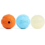 ChuckIt! Fetch Medley Gen 1 Rubber Dog Balls, The Whistler, Max Glow & Rebounce Balls for Dogs, Durable High Bounce Launcher Compatible Dog Toy, Medium, 3 Pack