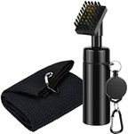 VIPMOON Golf Club Cleaning kit, Golf Water Brush&Golf Towel, Bristles Head, Wide Cleaning Coverage, Anti-Leak Reservoir Tube, Squeeze Bottle for Easy Cleaning - 8.7 Inches, Holds 5 Ounces of Water