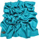 CJ Apparel Turquoise Solid Colour Fringe Design Nepalese Shawl Scarf Wrap Stole Throw Head Wrap Pashmina Hand Made in Nepal NEW