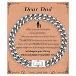 KORAS Dad Gifts, Dad Bracelet Cuban Chain Bracelet Gifts for Men, Stainless Steel Bracelet Dad Gifts from Son, Perfect Dad Presents for Fathers Day Birthday Christmas