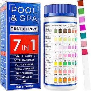 All-New 2023 Pool and Spa Test Strips 7 in 1 Quick SuperAccurate Swimming 150 Pool Test Kit - Hot Tub Test Strips & Pool Water Testing Strips for pH Chlorine Bromine Hardness Alkalinity Cyanuric Acid