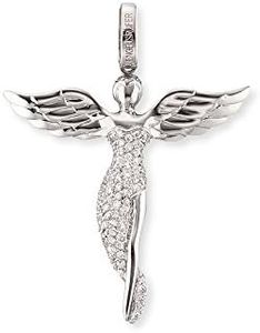 Engelsrufer Engel Pendant for Women 925 Sterling Silver White Zirconia Size 26 mm (1.02")