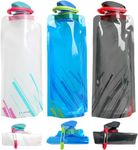 3 Pieces 700ml Large Foldable Water Bottle Fully Collapsible Stock Bottle, Portable Water Bottle for Running Cycling Outdoor