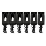 Musiclily Rectangle Roller Tremolo Guitar Bridge Saddles for Fender Strat Stratocaster Tele Telecaster Electric Guitar Replacement, Black( Pack of 6)