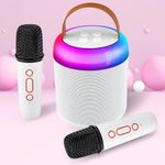 Aisuo Kids Karaoke Machine, Portable Bluetooth Speaker with 2 Wireless Microphones, Dynamic Lights Karaoke Machine for Kids Adults, Birthday Party Home, Outdoor.