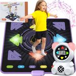 HAPHOM Dance Mat for Kids, Rechargeable Dance Mats for Girls and Boys, Light-up Dancing pad Game with Wireless Bluetooth, Christmas Birthday Gifts Ideas for 3 4 5 6 7 8 9 10 11 12 Year Old Kids