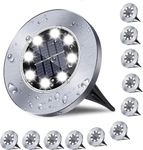 FIME,Solar Ground Lights, Waterproof Garden Lights Outdoor 12 Pack, Upgraded Solar Garden Lights, In-Ground Lights LED Landscape Lighting for Pathway Patio Walkway Yard Lawn Deck, White