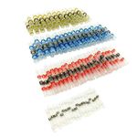 eHUB 50 PCS Solder Seal Wire Connectors, Self-Solder Heat Shrink Butt Connector Waterproof Insulated Electrical Butt Wire Connectors (Red - 23, Blue - 12, White - 10, Yellow - 5)