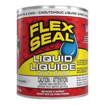 Flex Seal Liquid Waterproof Rubber Sealant Coating, Leak Repair & Patch for Roof, Gutters, Concrete & Basements, Brush/Roll/Dip/Pour, White, 32 oz (945 mL)