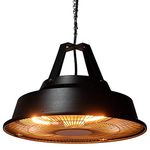 Heatlab 1.5kW Retro Style Ceiling Hanging Outdoor Indoor Electric Patio Heater in Black