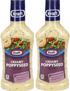 Poppyseed Salad Dressing by Kraft, 16 fl oz Bottles, Pack of 2, Bundled With V2U Utensil Set