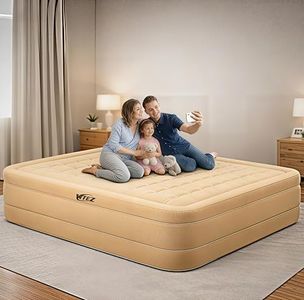 WTEZ Luxury Inflatable Air Mattress Double Bed with Built-in Pump | Thick Comfortable Sleeping Surface | Portable Bed for Home, Guests & Camping