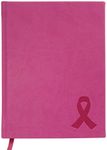 BookFactory Breast Cancer Journal/Pink Breast Cancer Awareness Notebook 168 Ruled Pages 6" x 8" Soft Touch Faux Leather Cover Natural Tone Paper (JOU-168-68RS-A(BreastCancer))