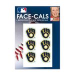 WinCraft MLB Milwaukee Brewers Face Tattoos, Team Colors, One Size