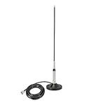 Bingfu High Gain Mobile Ham Radio Fiberglass Antenna Car Truck Amateur Two Way Radio Dual Band VHF UHF 136-174 MHz 400-470MHz Anti-Rust Antennas with Magnetic Base 16.4ft 5m Cable