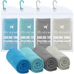 Hystrada 4 Pack Cooling Towels 40" x 12"-Cooling Scarf, Cold snap Cooling Towel for Instant Cooling Relief for All Physical Activities: Golf, Fitness, Camping, Hiking, Yoga, Pilates