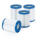 SPLASH! Pool Pump Filter Cartridges - Available in Size 1 and Size 2, Fits 300 Gal/H and 530 Gal/H Pumps, Durable PET Material, Easy to Clean and Reuse, REACH Certified (530 Gal/H Pack of 4)