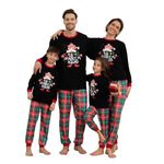 Neufigr Matching Christmas Pyjamas,Family Christmas Pyjamas Set,Family Christmas Pjs,Xmas Couples Pyjamas for Kids (12 Years,06- Black Red)