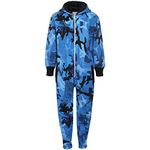 A2Z 4 Kids� Boys Girls Onesie Designer's Camouflage Print All in One Jumpsuit - Fleece Onesie A2Z Camo Blue._13