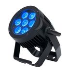 ADJ 7P HEX IP Heavy Duty RGBAW + UV LED Wash Light - Par Light with 7x12 Watt 6 in 1 HEX LED Lights - 5 Pin DMX - IP65 Outdoor Weather Resistant Rated - Black