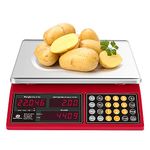 Bromech 66lb Digital Price Computing Scale, Rechargeable Commercial Weight Scale for Food Meat Produce, with Dual Large Display, Give Change Function and 5 Direct Plus Included, Not for Trade