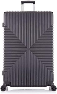 DK Luggage 24" Medium Lightweight Hard Shell Suitcase 4 Wheel Spinner Luggage ABS-30 Black