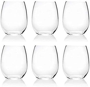 18-ounce Acrylic Glassses Stemless Wine Glasses, set of 6 Clear - Unbreakable, Dishwasher Safe, BPA Free…