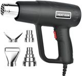 Heat Gun, Heavy Duty Hot Air Gun Kit Dual Temperature Settings 572℉~932℉ (300℃-500℃), Overload Protection with 4 Nozzles for Crafts, Shrink Wrapping/Tubing, Paint Removing, Epoxy Resin